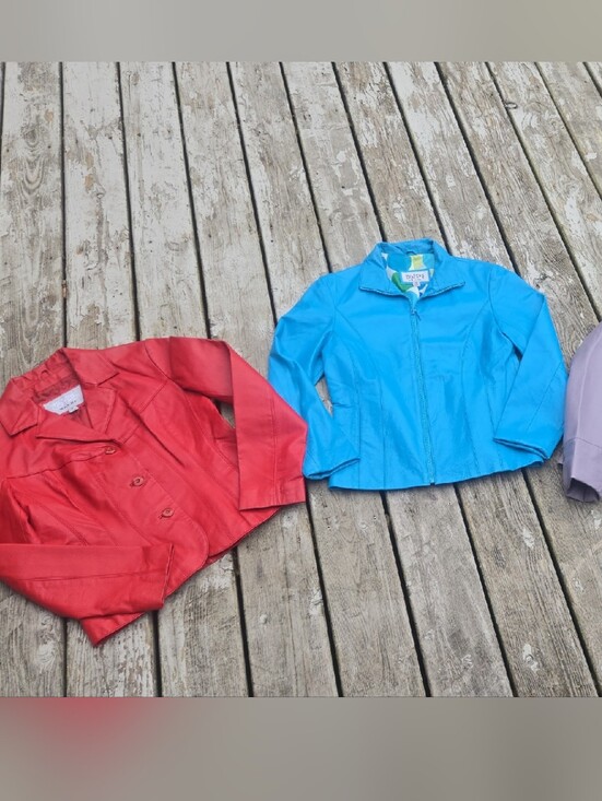 Wilsons Leather Jackets & Blazers - Wilsons Leather Red and Bright Blue And Gray Jackets For Small Womens.
